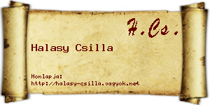 Halasy Csilla névjegykártya